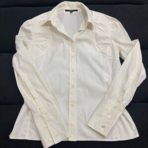 Gucci White Button Up Shirt Women IT 42 US-6  Cotton Stretch Blouse Italy